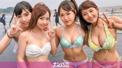 200GANA-1815 [대난교!  - - 바다 픽업!  - - ] 남파를 기다리며!  - - ?  - - 비키니 JD 포썸 VS 강인한 남파 포썸!  - - 전쟁터는 해변에서 호텔까지... 간다!  - - 더위를 잊을 난교 8P섹스 대배틀!  - - !